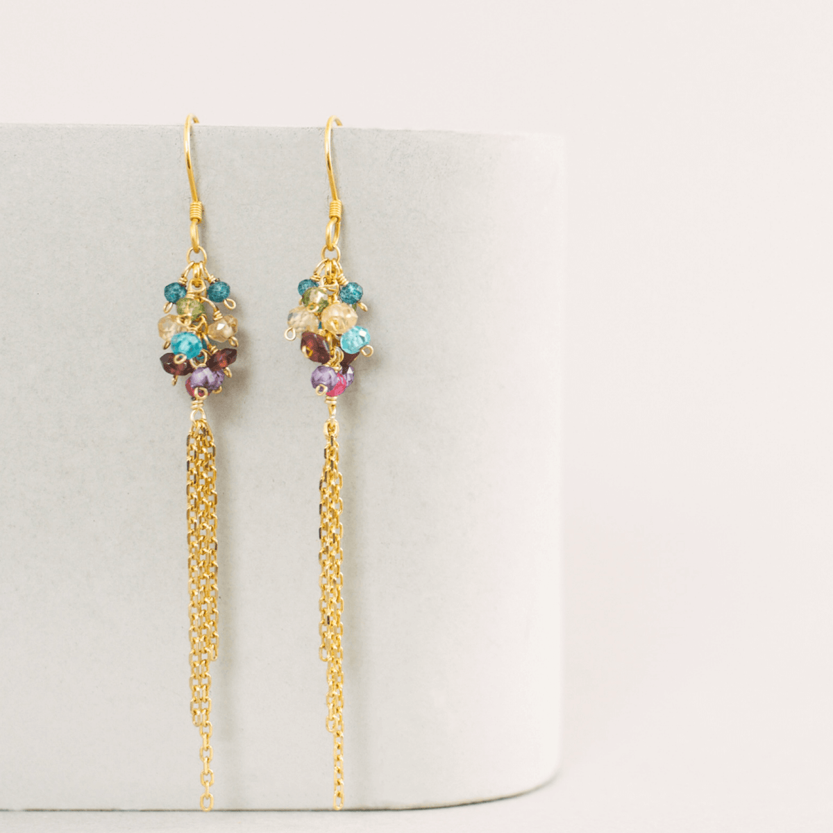 Rainbow Gemstone Edge EarringsDesigned to add a little &