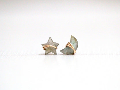 Moonbeam &amp; Stardust Studs - Labradorite
