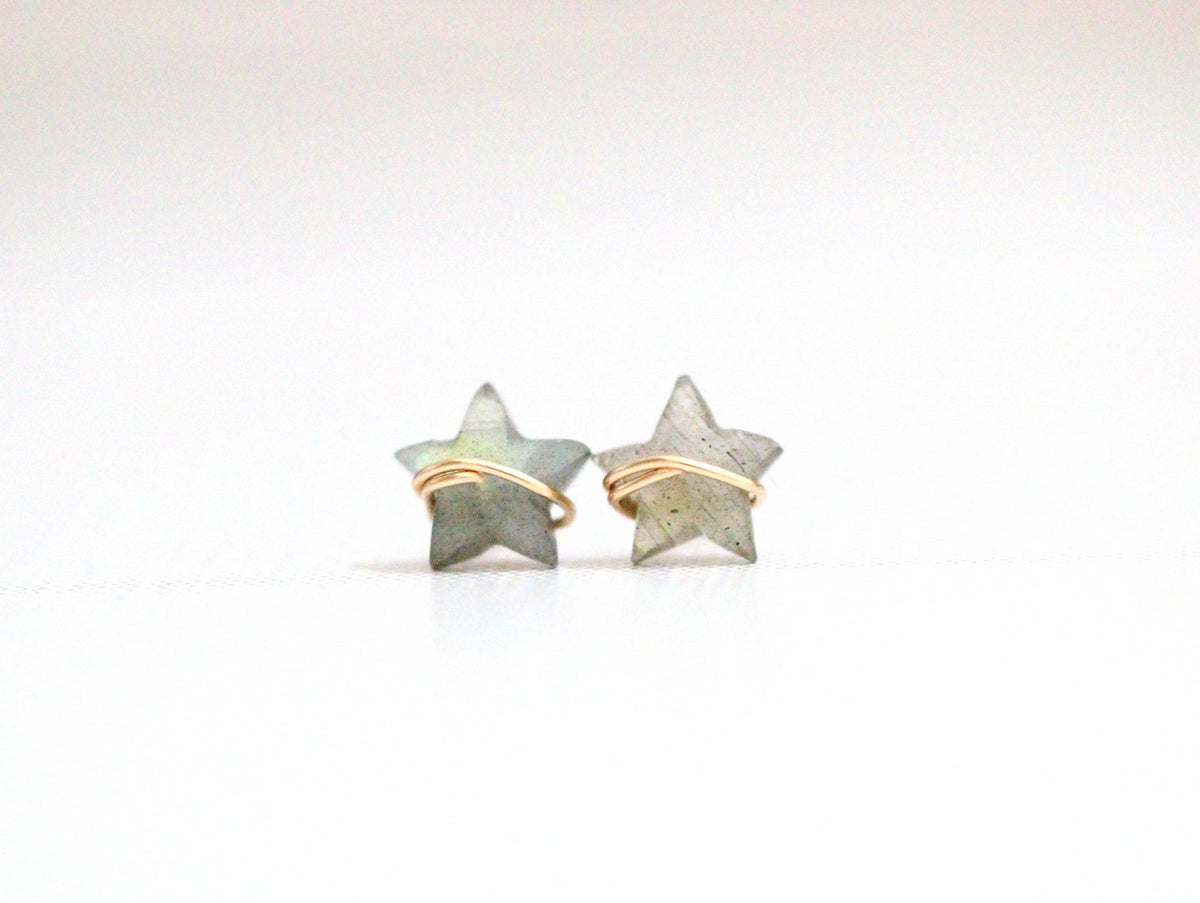 Moonbeam &amp; Stardust Studs - Labradorite