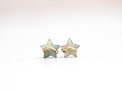 Moonbeam &amp; Stardust Studs - Labradorite
