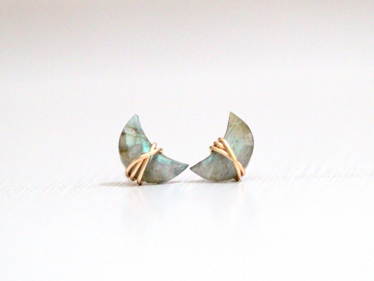 Moonbeam &amp; Stardust Studs - Labradorite