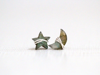 Moonbeam &amp; Stardust Studs - Labradorite