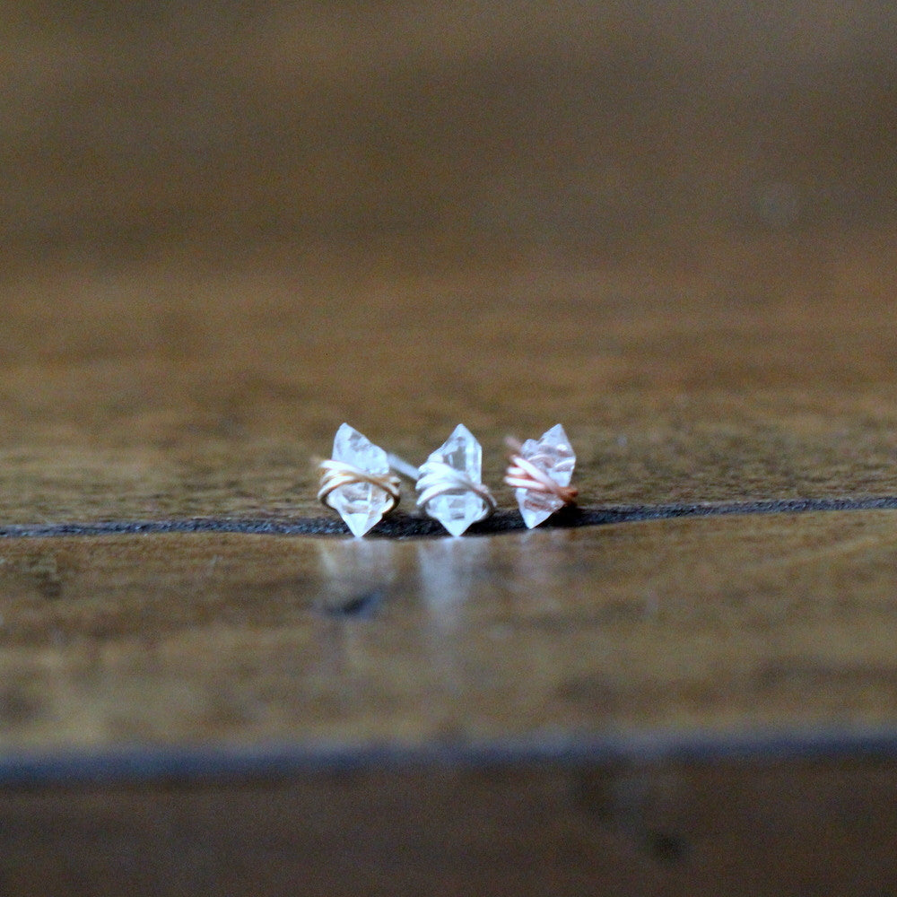 Herkimer Diamond Studs - As Seen On The Small Things Blog &amp; Baby Daddy