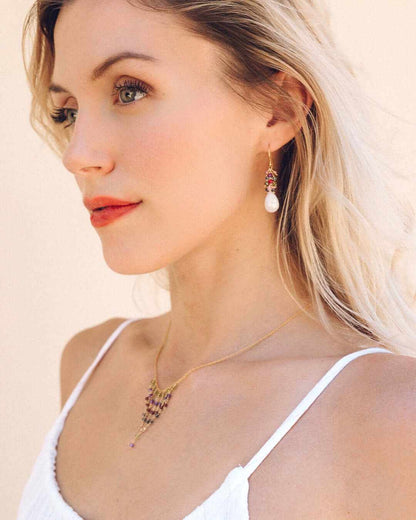 Rainbow Fringe Necklace &amp; Earring KitWe paired our delicate gemstone fringe necklace with a beautiful gemstone cluster earring. Save 10% when you buy both together.
Fringe Necklace is made with Peridot,Necklace/Earring KitPARKEN JEWELRYVettedArcRainbow Fringe Necklace