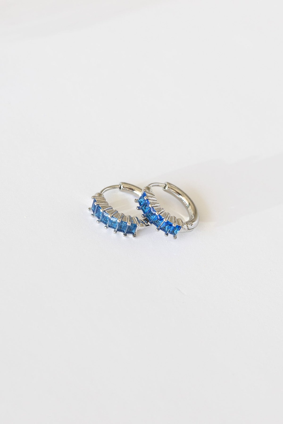Diamond Hoop in Blue