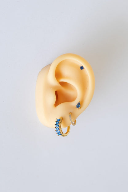 Diamond Hoop in Blue