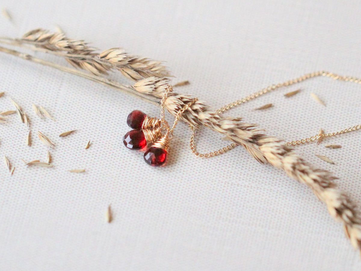Garnet Trio Necklace