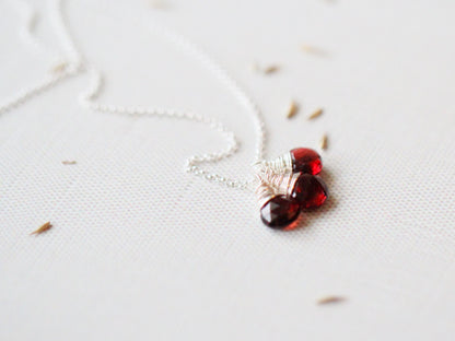 Garnet Trio Necklace