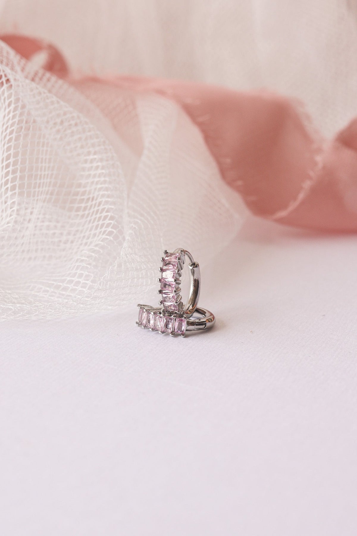 Diamond Hoop in Ballet Pink