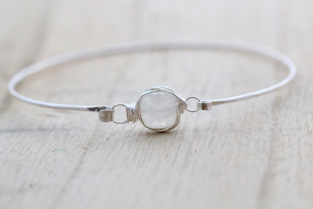 Moonstone Bezel Wrapped Bracelet