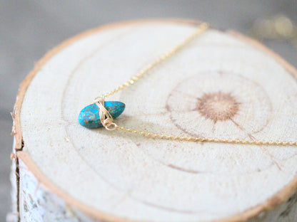 Copper Turquoise Necklace - Classic Blue
