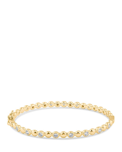 Round and Metal Alternating Bangle