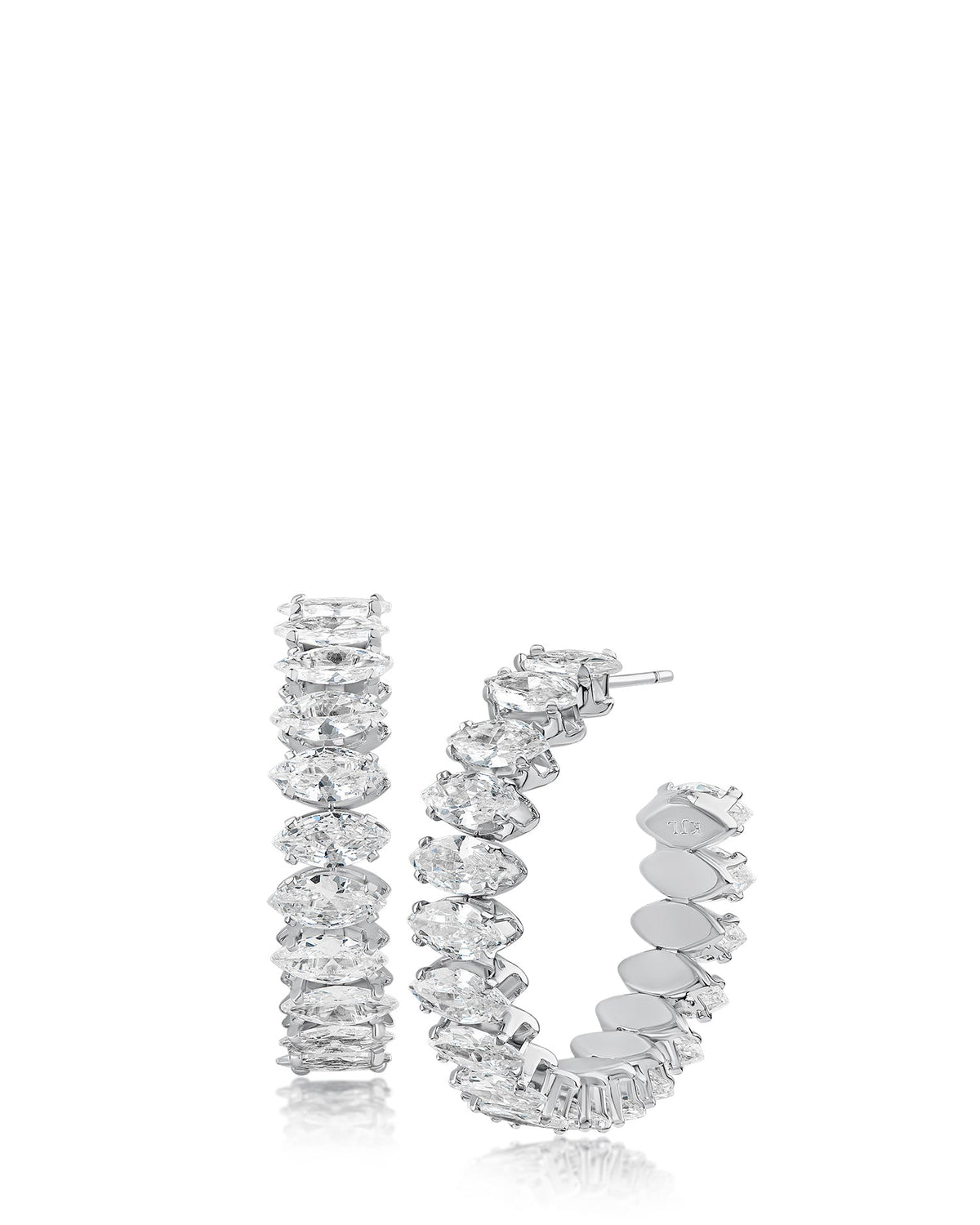 Marquise CZ Hoop Earrings