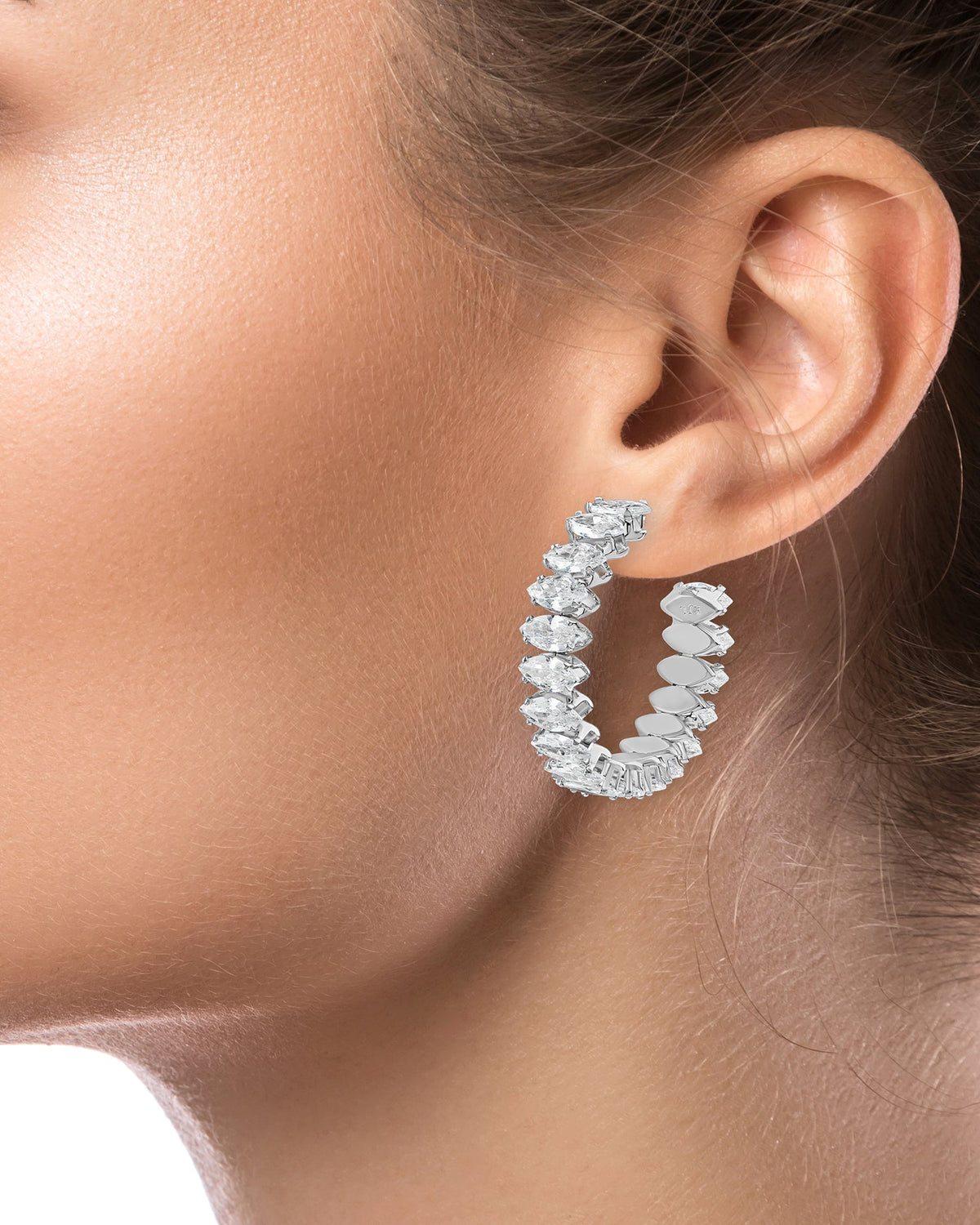 Marquise CZ Hoop Earrings