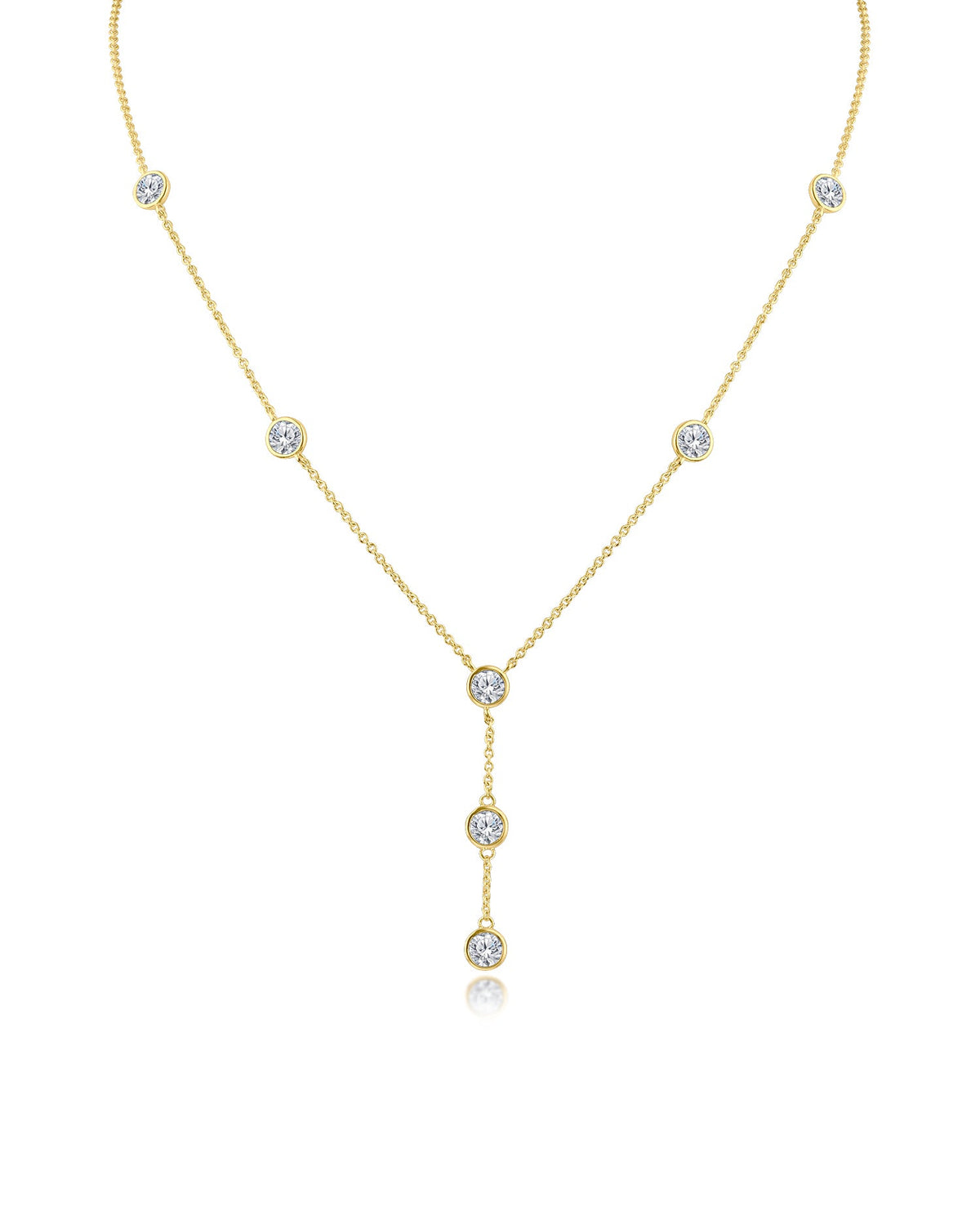 Round CZ Y- Necklace