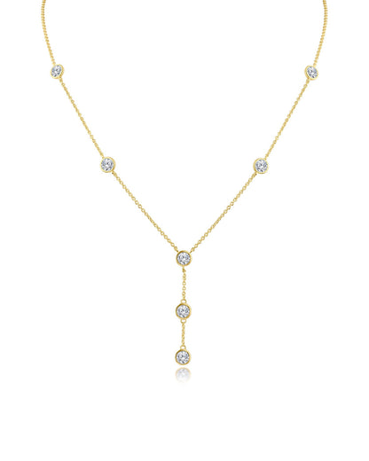 Round CZ Y- Necklace