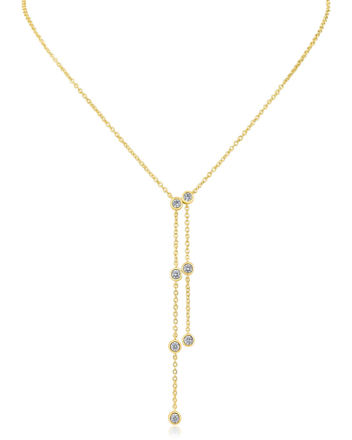 Round Bezel Double Y-Necklace