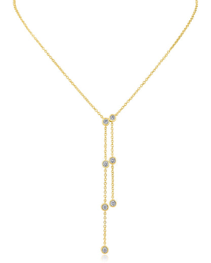 Round Bezel Double Y-Necklace