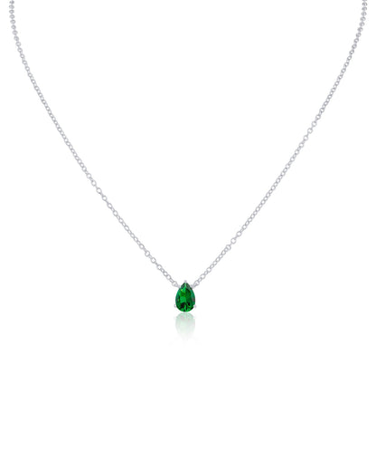 Pear CZ Pendant Necklace