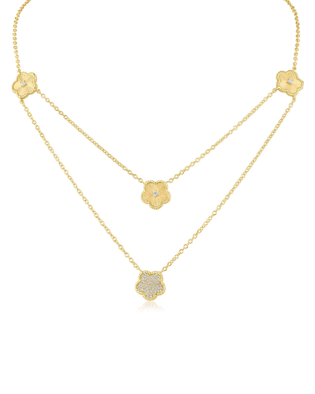 Double Stranded Clover Necklace