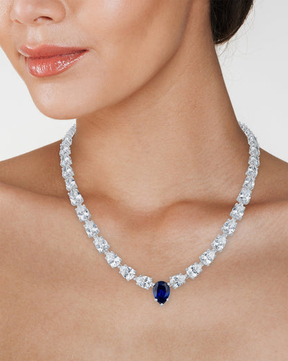 Graduated Sapphire Pear Necklace