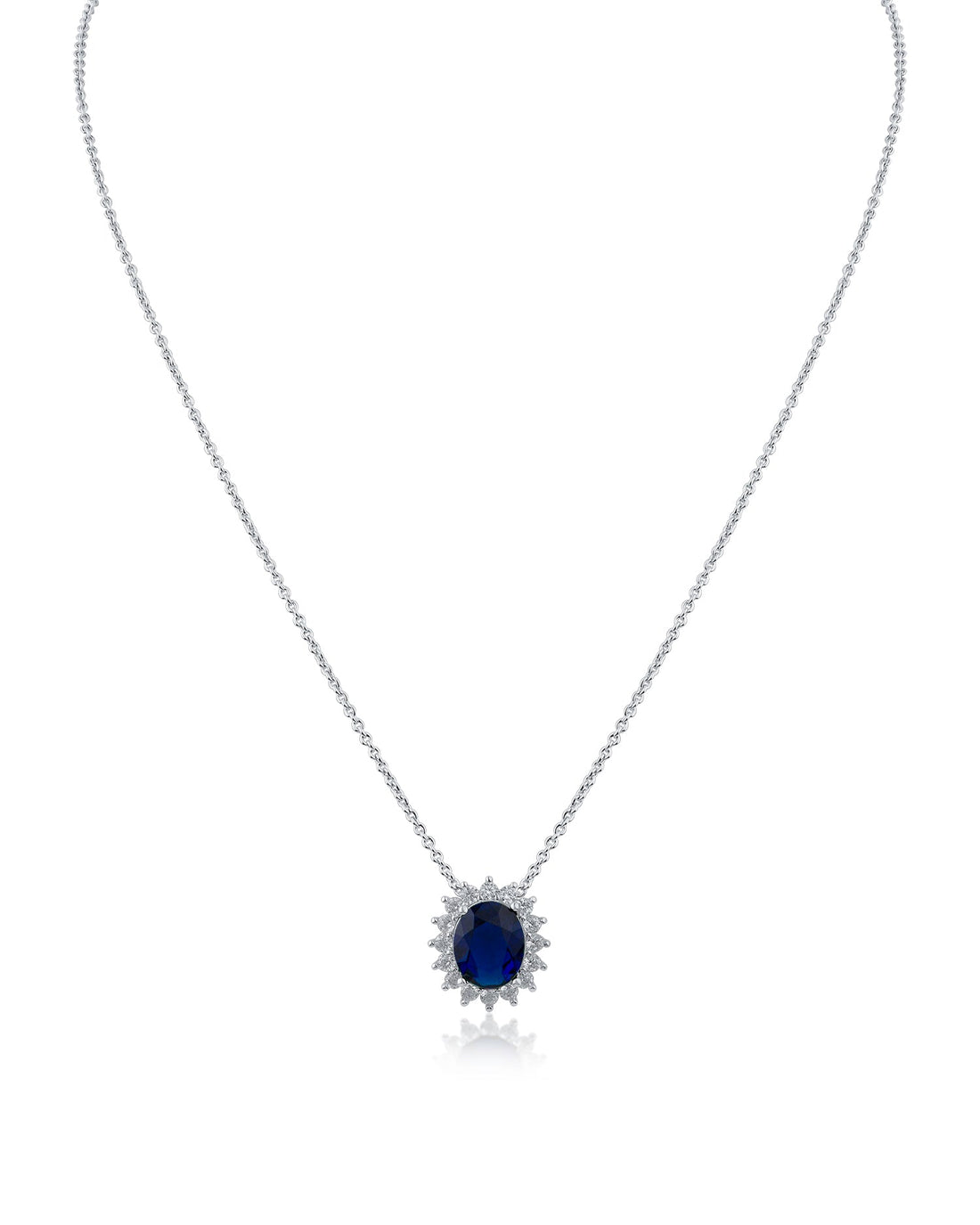 Oval Sapphire Pendant Necklace