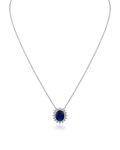 Oval Sapphire Pendant Necklace