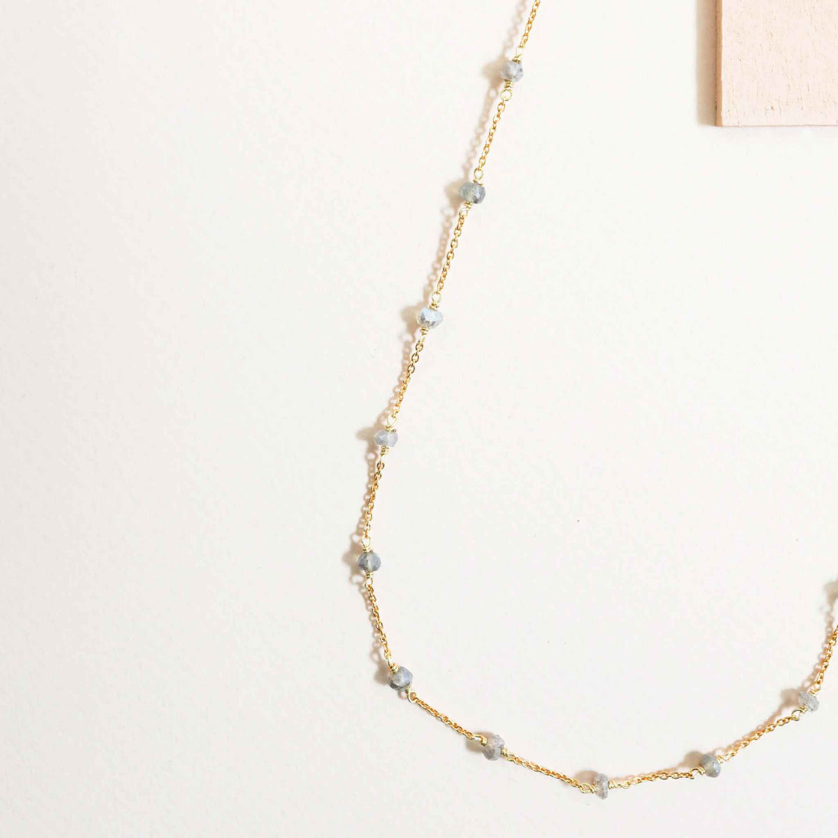 Ballet Chain - Silver Labradorite Layering ChainOur long labradorite necklace is a simple, delicate chain that&
