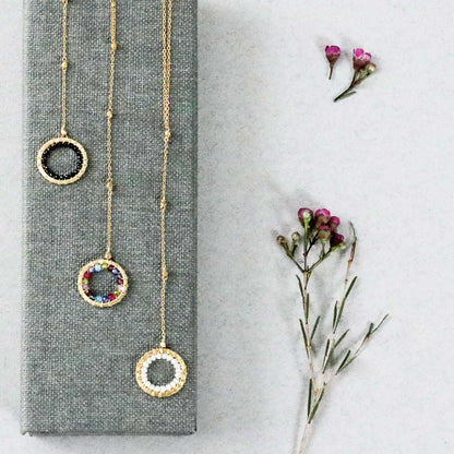 Rainbow Gemstone Halo Mini Y PendantThe Halo collection was our very first one. Intended to symbolize the intricate, universal energy woven within us all. This beautiful necklaces is ultra lightweight NecklacesPARKEN JEWELRYVettedArcRainbow Gemstone Halo