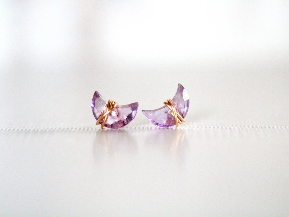 Moonbeam &amp; Stardust Studs - Amethyst