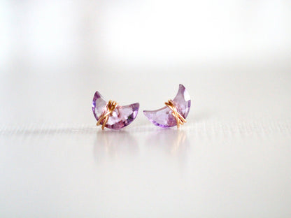 Moonbeam &amp; Stardust Studs - Amethyst