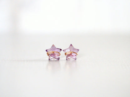 Moonbeam &amp; Stardust Studs - Amethyst