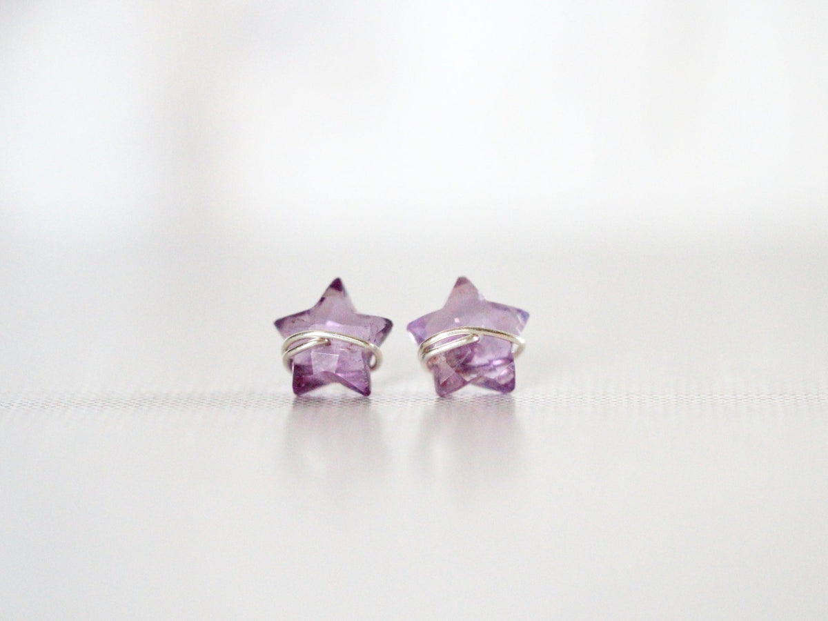 Moonbeam &amp; Stardust Studs - Amethyst
