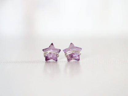 Moonbeam &amp; Stardust Studs - Amethyst