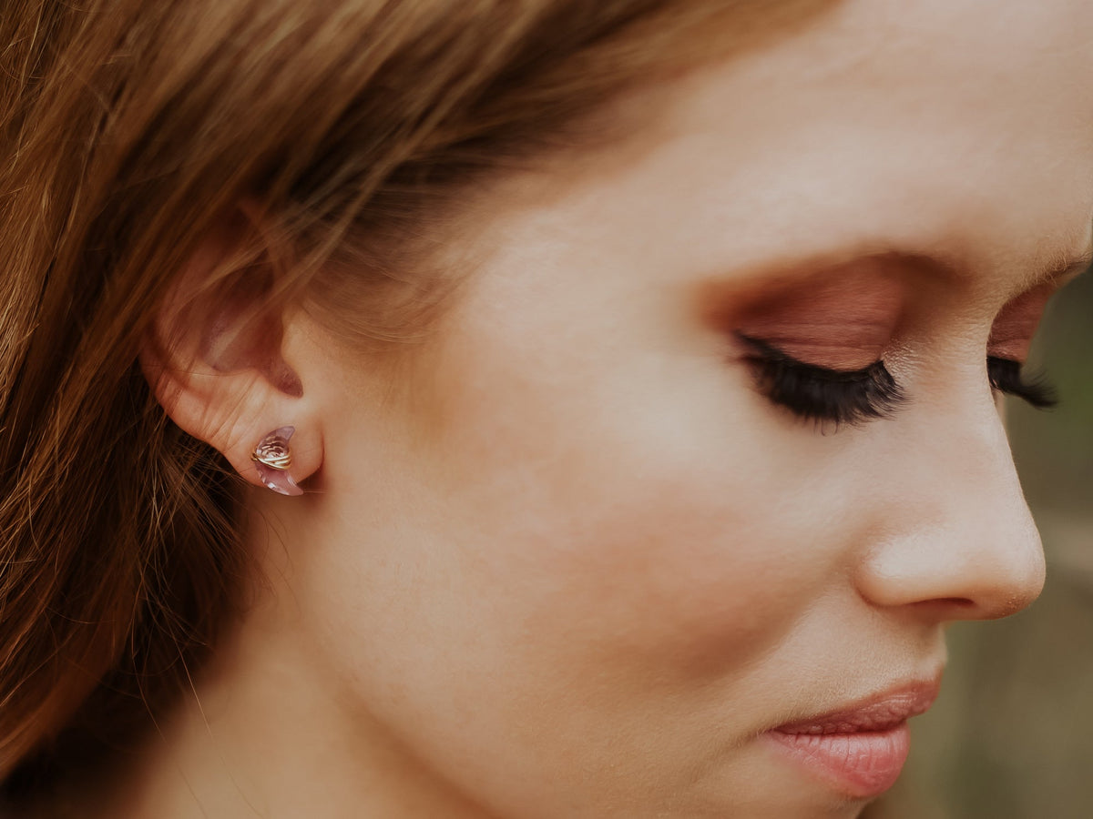 Moonbeam &amp; Stardust Studs - Amethyst