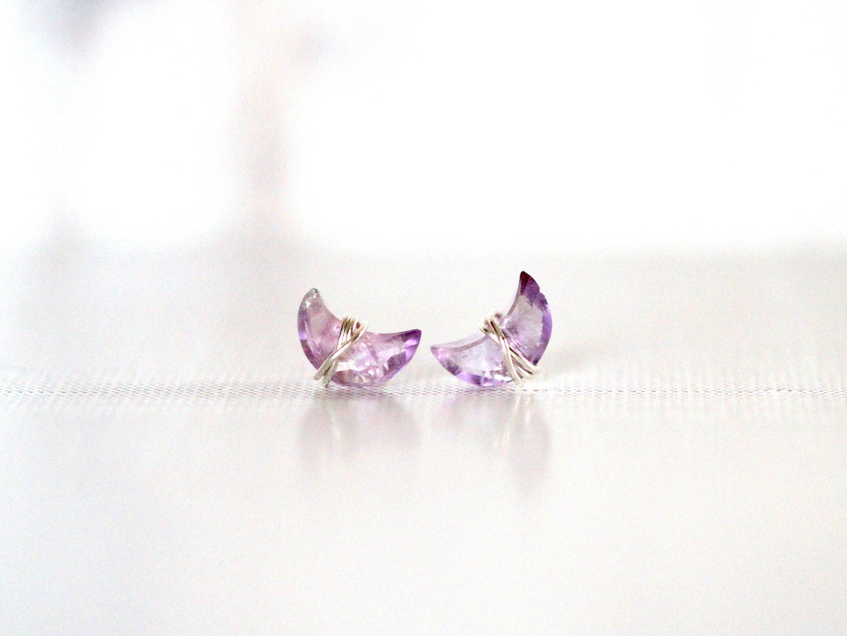 Moonbeam &amp; Stardust Studs - Amethyst