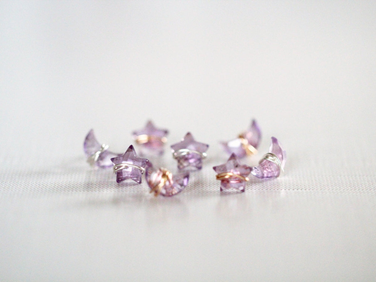 Moonbeam &amp; Stardust Studs - Amethyst