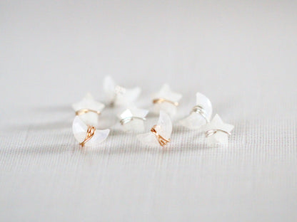 Moonbeam &amp; Stardust Studs - Moonstone