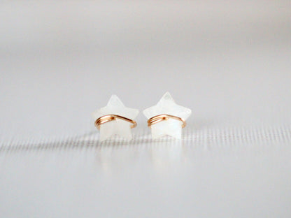 Moonbeam &amp; Stardust Studs - Moonstone