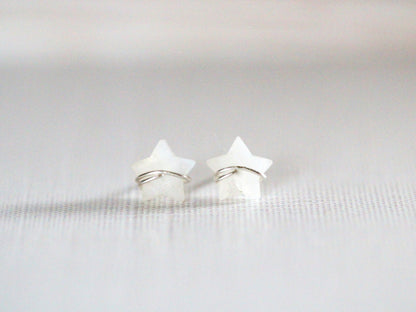 Moonbeam &amp; Stardust Studs - Moonstone