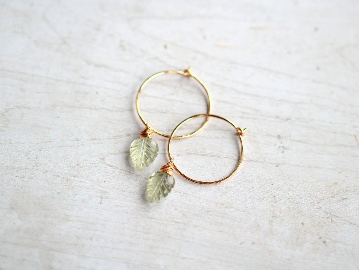 Palm Hoops - Prasiolite