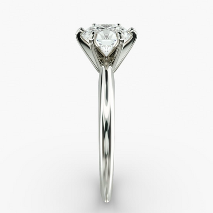 AGI Certified 3 CTW Lab Grown Diamond Solitaire Engagement Ring – G-VS Clarity, 14K White Gold