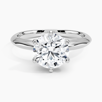 AGI Certified 3 CTW Lab Grown Diamond Solitaire Engagement Ring – G-VS Clarity, 14K White Gold