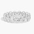 Created moissanite oval eternity ring, 5.00 CTW, white gold finish on hand