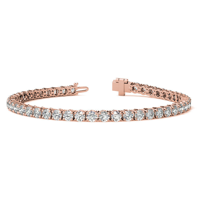 Set of Three 6ctw Created Moissanite Tennis Bracelets – 3mm Stones – 14K Gold Overlay in White, Yellow &amp; Rose Gold