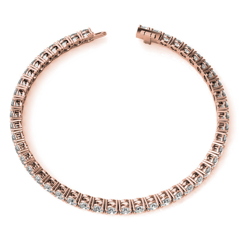 Set of Three 6ctw Created Moissanite Tennis Bracelets – 3mm Stones – 14K Gold Overlay in White, Yellow &amp; Rose Gold