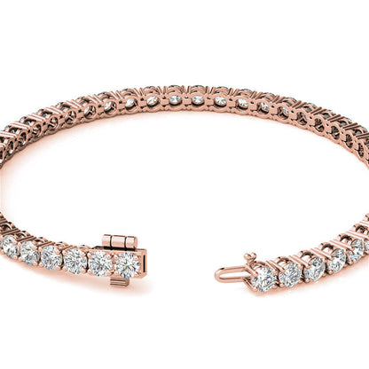 Set of Three 6ctw Created Moissanite Tennis Bracelets – 3mm Stones – 14K Gold Overlay in White, Yellow &amp; Rose Gold