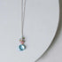 Aquamarine quartz gold raindrop pendant necklace with 14k gold plating and sterling silver chain