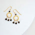 Black Spinel Mini Boho Earrings with dream catcher design, 1.5 inches long, 14k gold plated sterling silver French hooks