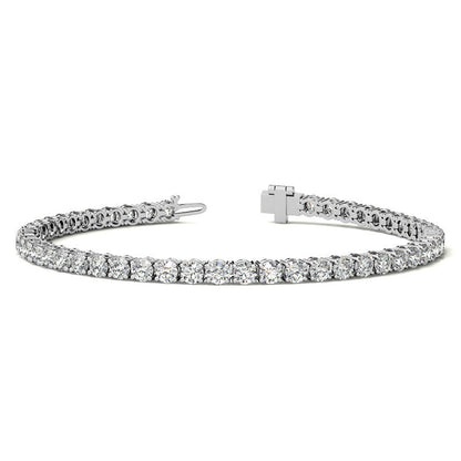 6.00 CTW AGI Certified Lab Grown Diamond Tennis Bracelet – 14K White Gold Overlay